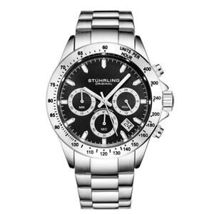 Stuhrling Original Mens‎ Quartz Chronograph Day Date Watch Needs Battery $560